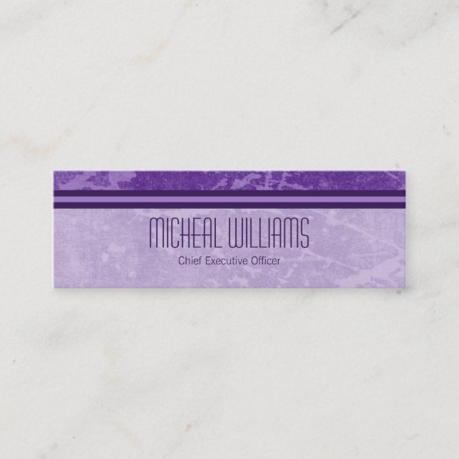 Tarjetas de visita micro Purple Modern CEO Company (Anverso)