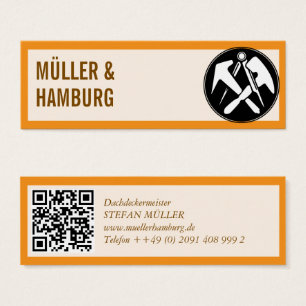 Tarjetas de visita mini tejado QR Code