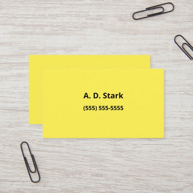 Tarjetas de visita Minimalista amarilla (Anverso/Reverso In Situ)