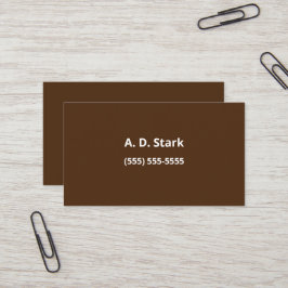 Tarjetas de visita Minimalista Dark Brown
