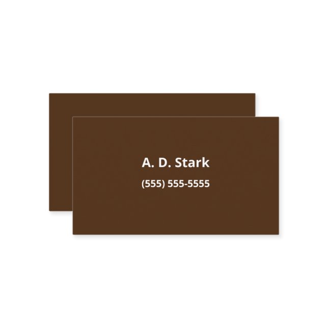 Tarjetas de visita Minimalista Dark Brown (Anverso/Reverso In Situ)