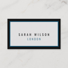 Tarjetas de visita minimalista negra de la marina 