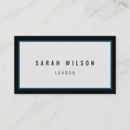 Tarjetas de visita minimalista negra de la marina 