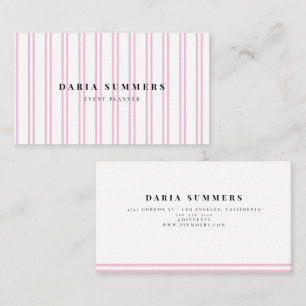 Tarjetas de visita Minimalista rosada.