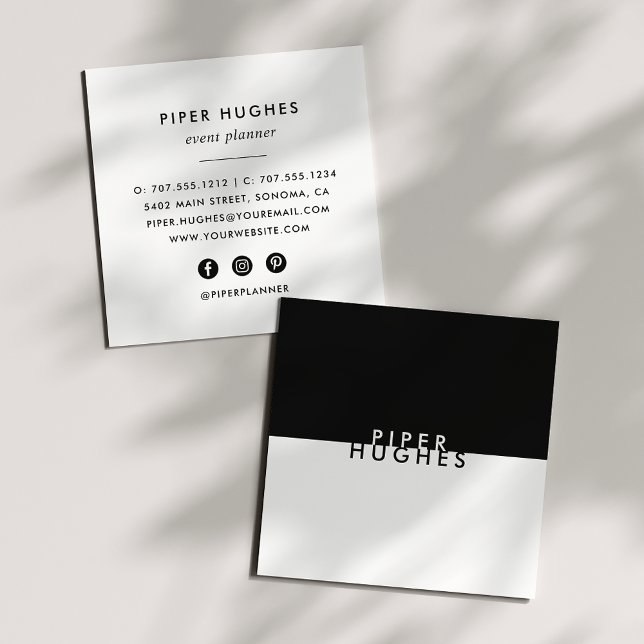 Tarjetas de visita Minimalista y moderna | Negro (Subido por el creador)