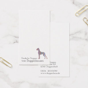 Tarjetas de visita minimalistas de Gran Danés