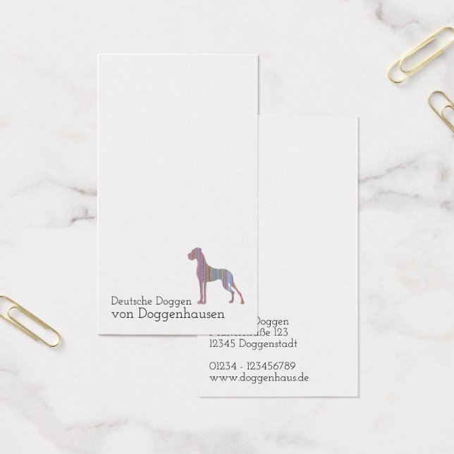 Tarjetas de visita minimalistas de Gran Danés (Oficina)