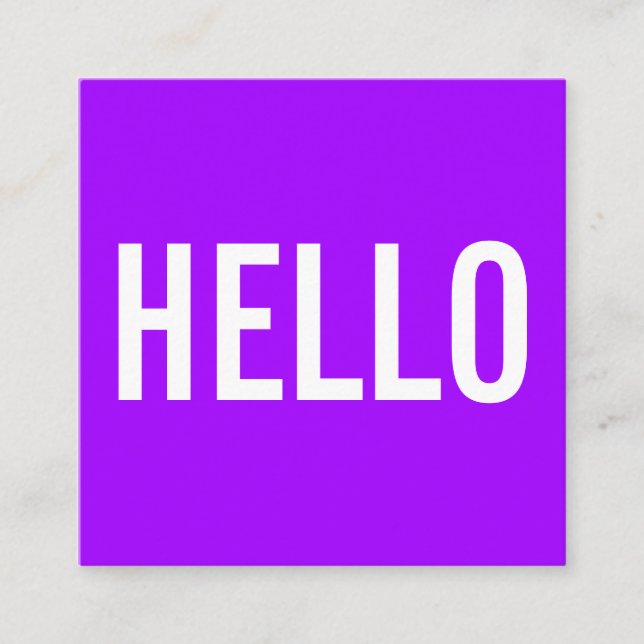 Tarjetas de visita minimalistas del hola (Anverso)