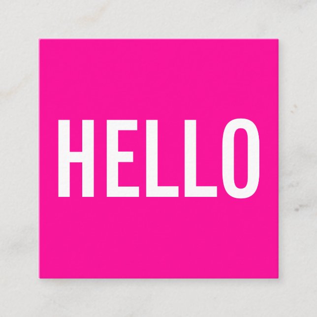 Tarjetas de visita minimalistas del hola (Anverso)