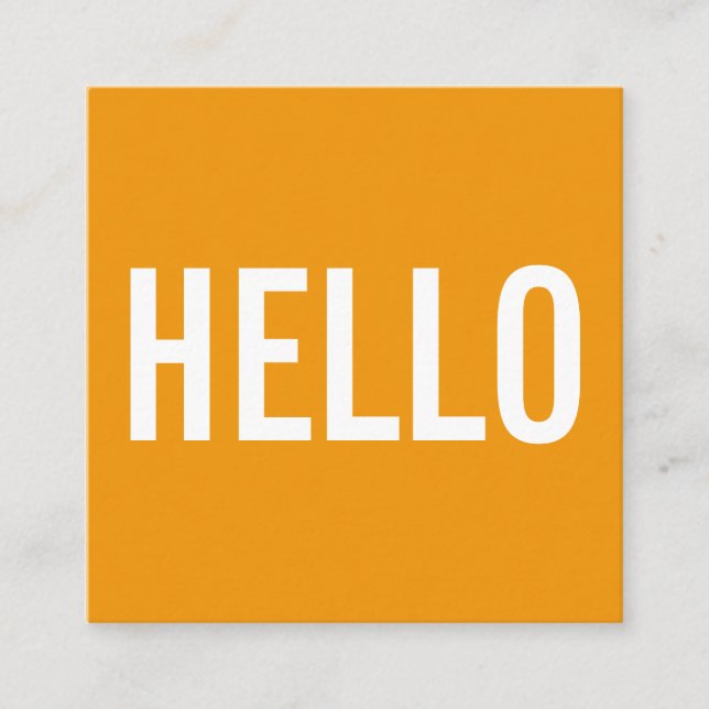 Tarjetas de visita minimalistas del hola (Anverso)