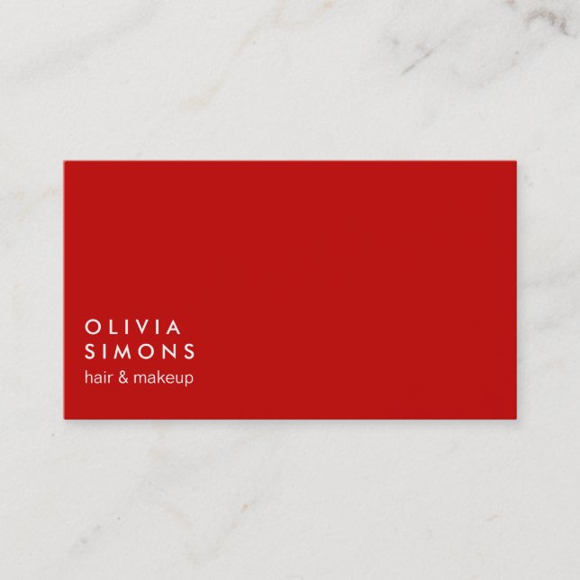 Tarjetas de visita minimalistas rojas (Anverso)