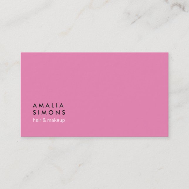 Tarjetas de visita minimalistas rosadas (Anverso)