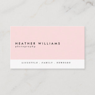 Tarjetas de visita minimalistas rosadas de la