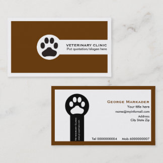 Tarjetas de visita minimalistas Vet/Veterinary Cli