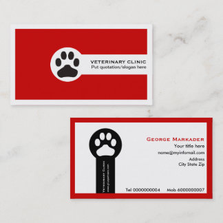 Tarjetas de visita minimalistas Vet/Veterinary Cli