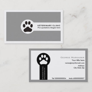 Tarjetas de visita minimalistas Vet/Veterinary Cli