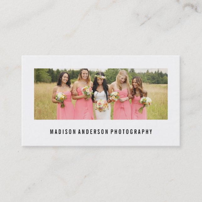 Tarjetas de visita mínimas de la fotografía del (Anverso)