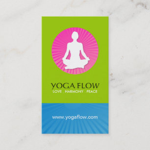 Tarjetas de visita modernas brillantes de la yoga