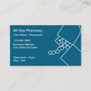 Tarjetas de visita modernas de farmacia farmacia