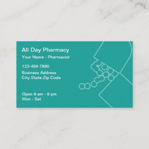 Tarjetas de visita modernas de farmacia farmacia