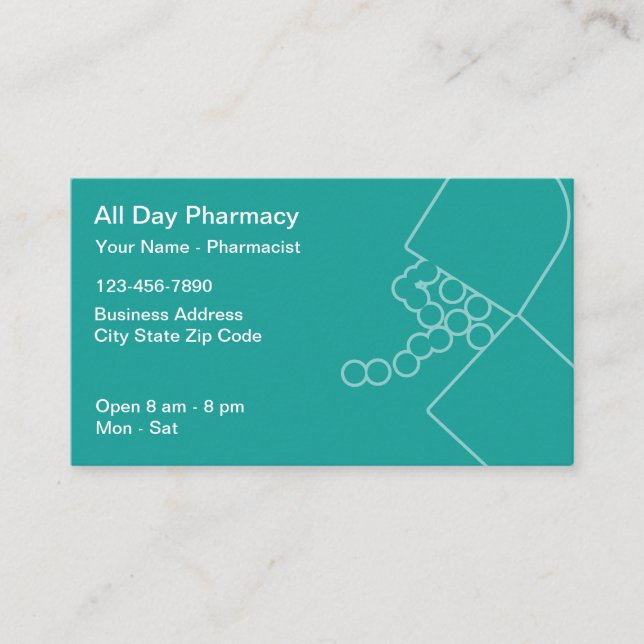 Tarjetas de visita modernas de farmacia farmacia (Anverso)