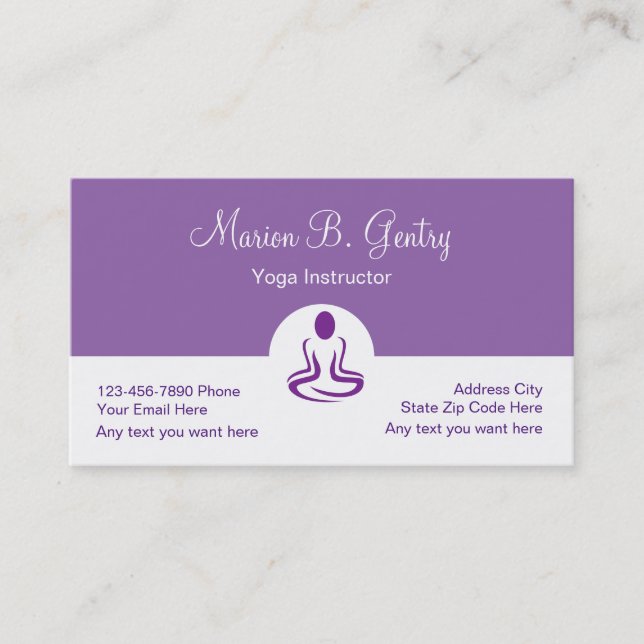 Tarjetas de visita modernas de yoga de doble cara (Anverso)
