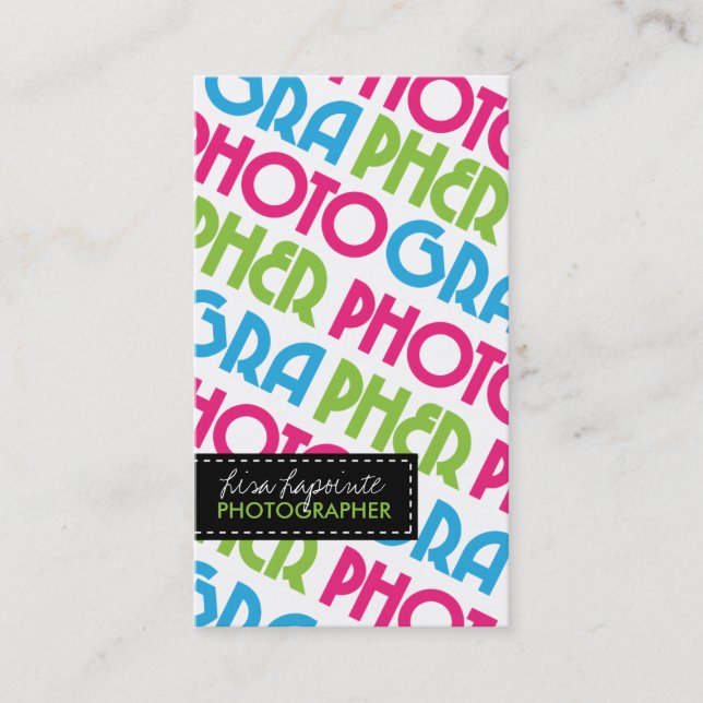 Tarjetas de visita modernas del fotógrafo (Anverso)