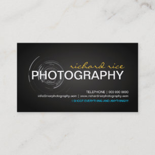 Tarjetas de visita modernas del fotógrafo