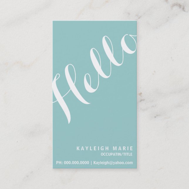 Tarjetas de visita modernas del hola elegante (Anverso)