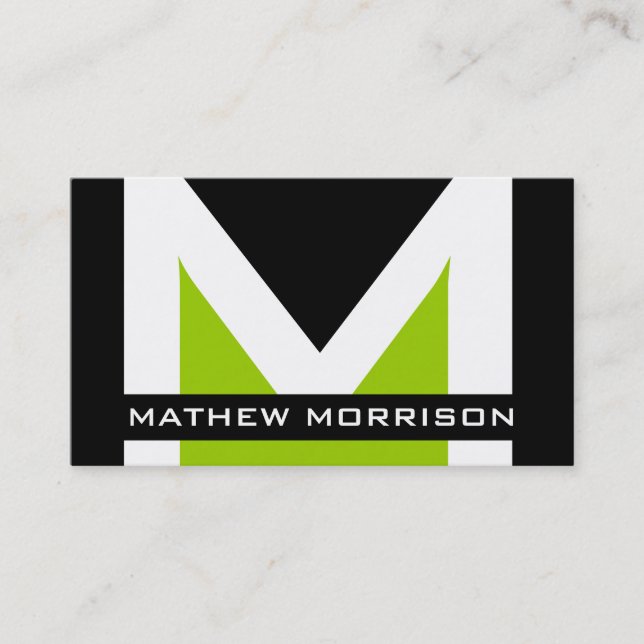 Tarjetas de visita modernas del monograma (Anverso)