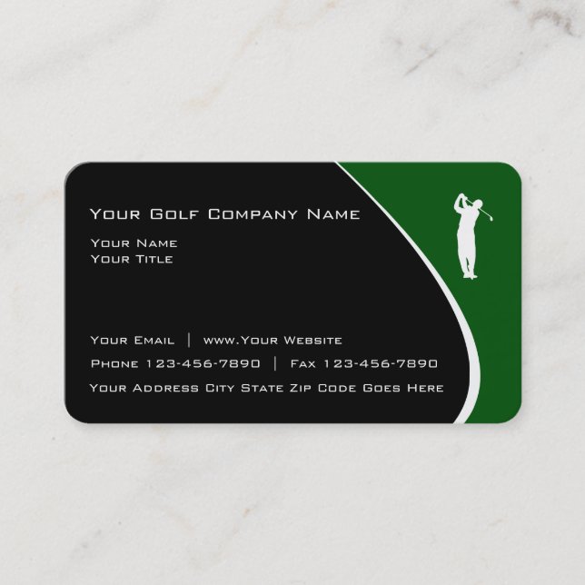 Tarjetas de visita modernas del tema del golf (Anverso)