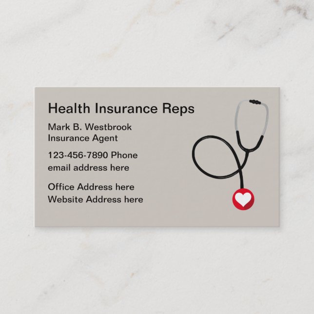 Tarjetas de visita modernas Rep Insurance (Anverso)
