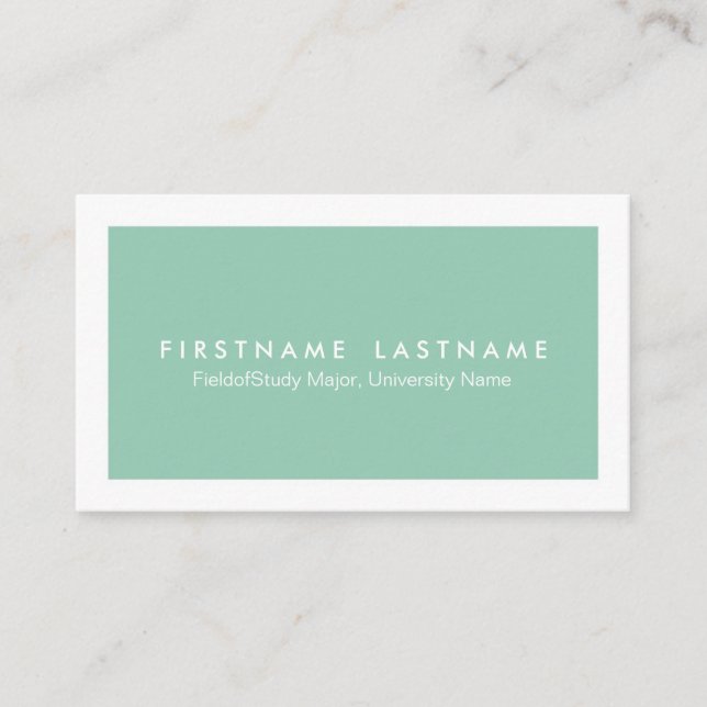 Tarjetas de visita modernas simples del estudiante (Anverso)