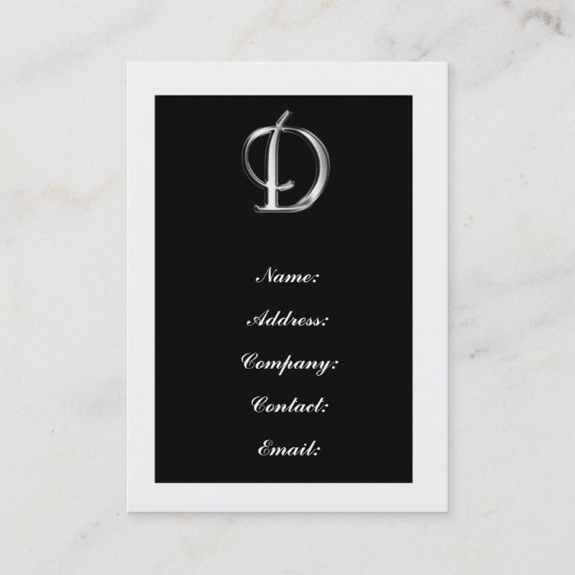 Tarjetas de visita Monograma D (Anverso)