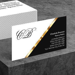 Tarjetas de visita Monograma Notario Clásico
