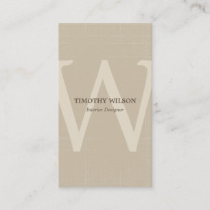 Tarjetas de visita monograma vintage - Khaki