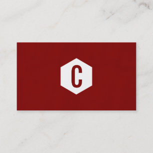 Tarjetas de visita monogramed hexágono rojo mínimo