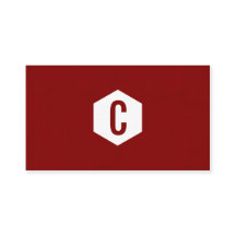Tarjetas de visita monogramed hexágono rojo mínimo