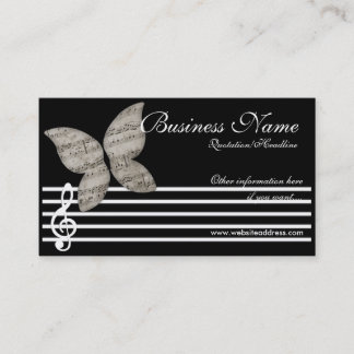 Tarjetas de visita musicales de la mariposa