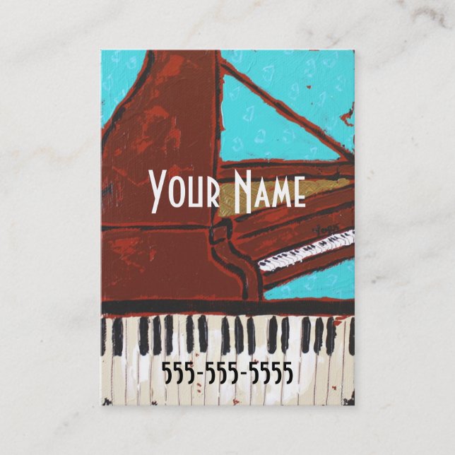 Tarjetas de visita musicales del piano de la (Anverso)