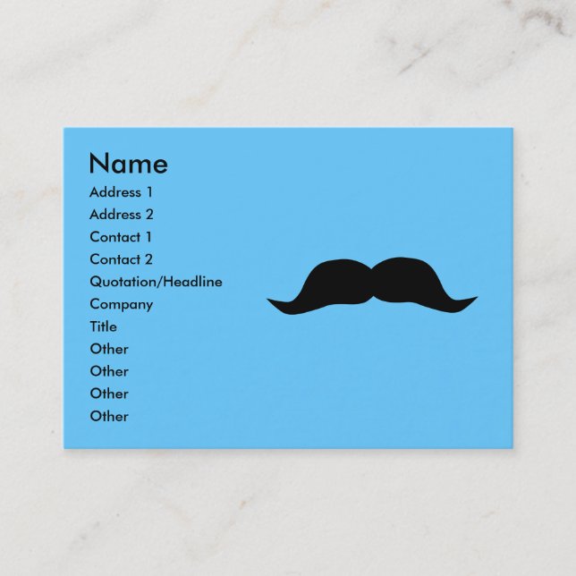 Tarjetas de visita Mustache Instantáneas (Anverso)