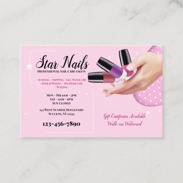Tarjetas de visita Nail Salon (Anverso)
