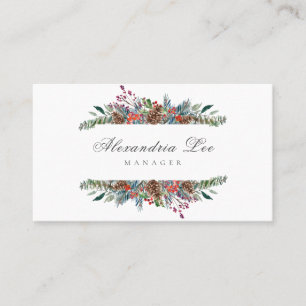 Tarjetas de visita Navidad Floral
