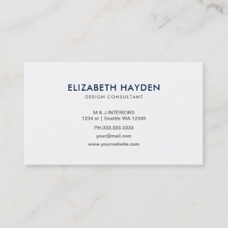 Tarjetas de visita Navy Blue Classy