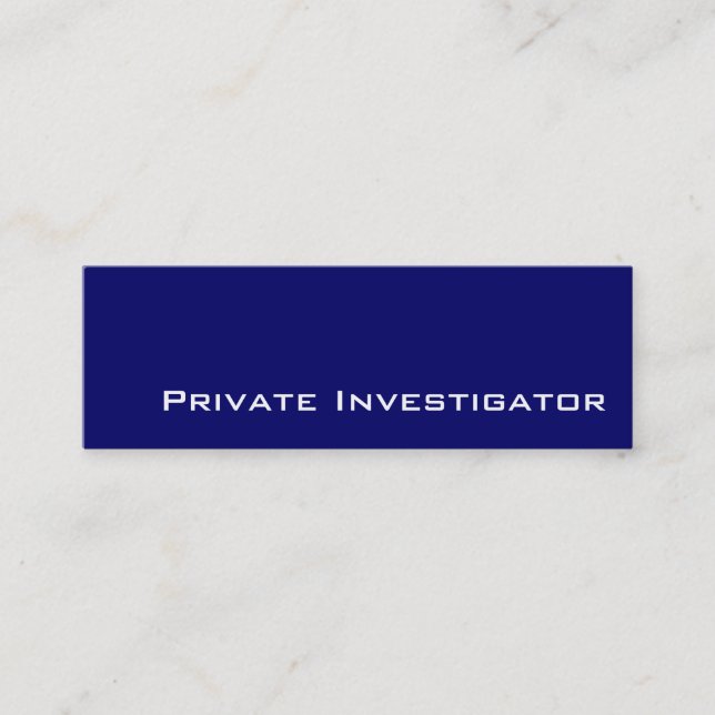 Tarjetas de visita Navy white Private Investigator (Anverso)