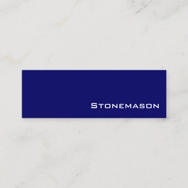 Tarjetas de visita Navy White Stonemason (Anverso)