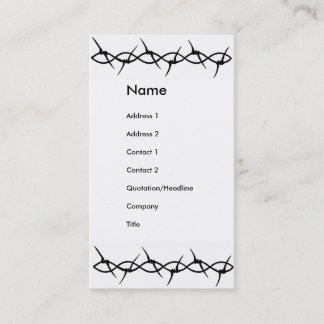 Tarjetas de visita negras del barbwire