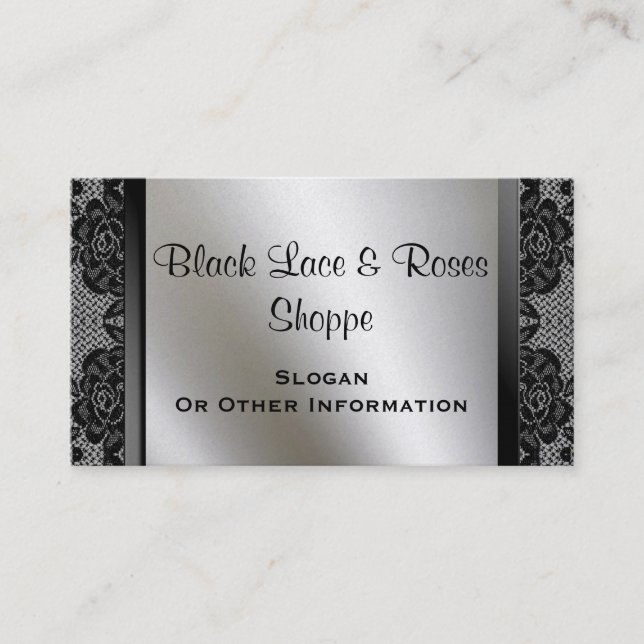 Tarjetas de visita negras del oro de los rosas del (Anverso)