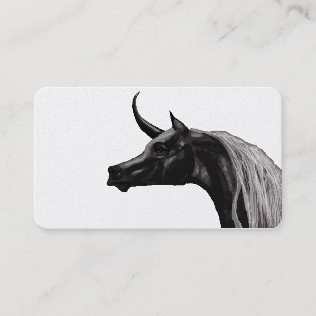 Tarjetas de visita negras del unicornio (Anverso)