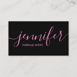 Tarjetas de visita negras y rosadas del artista de